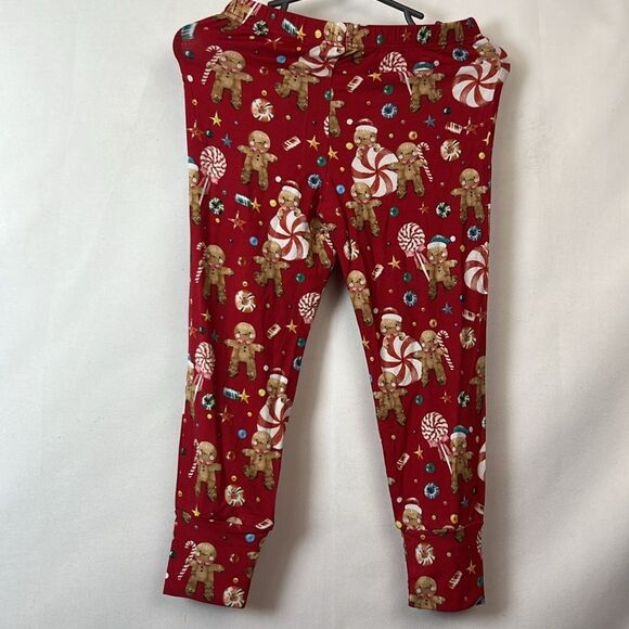 Posh Peanut red gingerbread man bamboo leggings size 3T to 4T NWOT - Picture 7 of 10